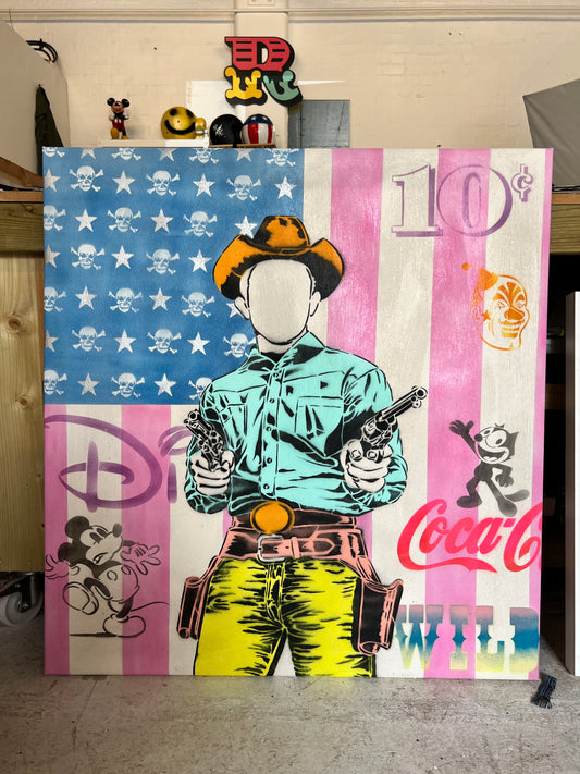 Cowboy Flag canvas