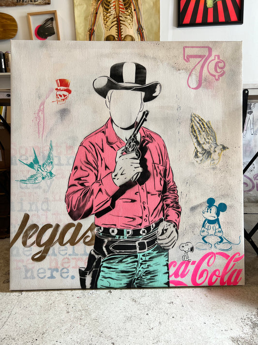 Cowboy Vegas canvas