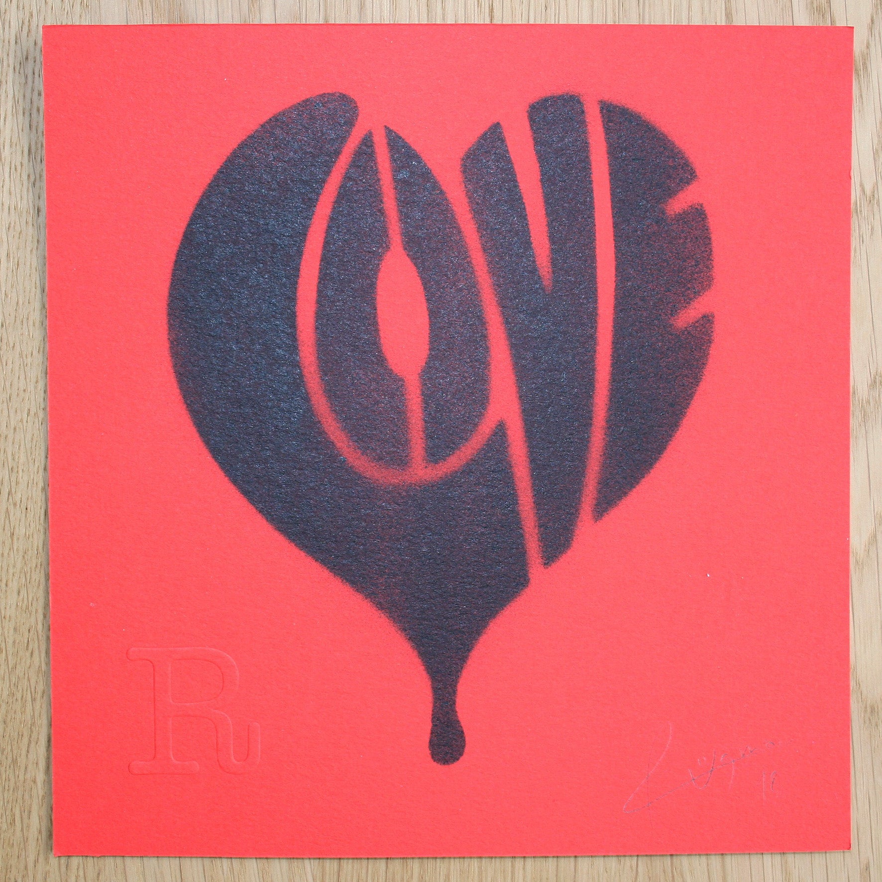 LOVE (Negro sobre rojo) - Imprimir