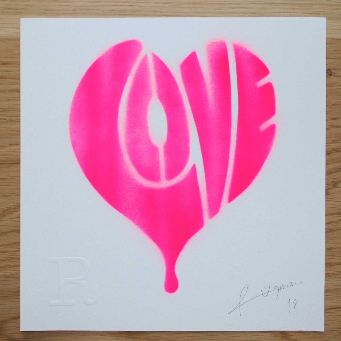 LOVE (Neon Pink on White) - Print