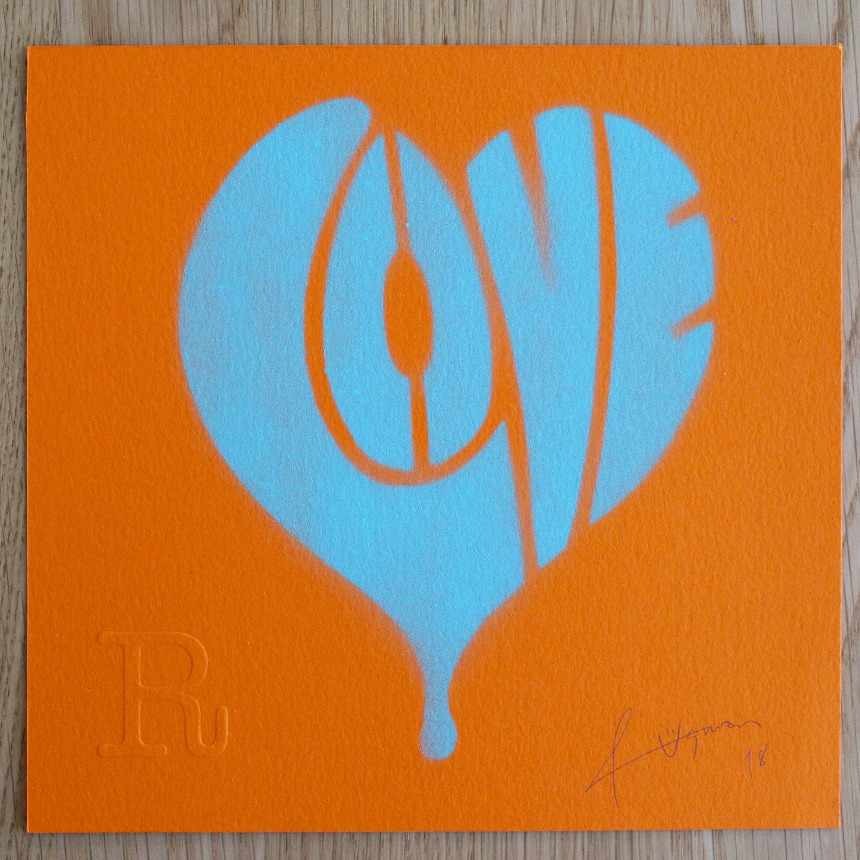 LOVE (Turquoise on Yellow) - Print