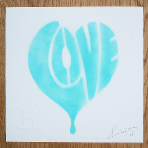 LOVE (Turquoise on White) - Print
