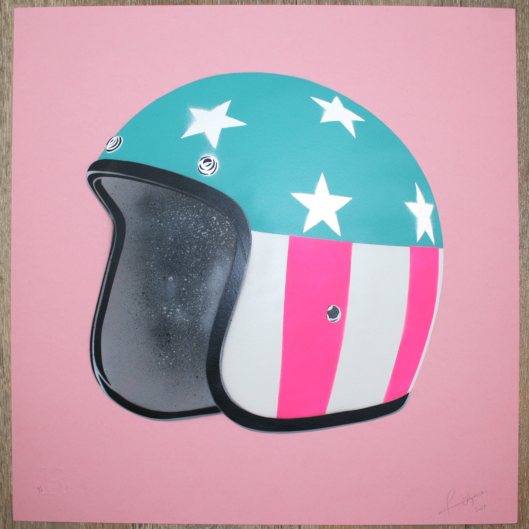 EASY RIDER (Silver Stars on Pink) - Print