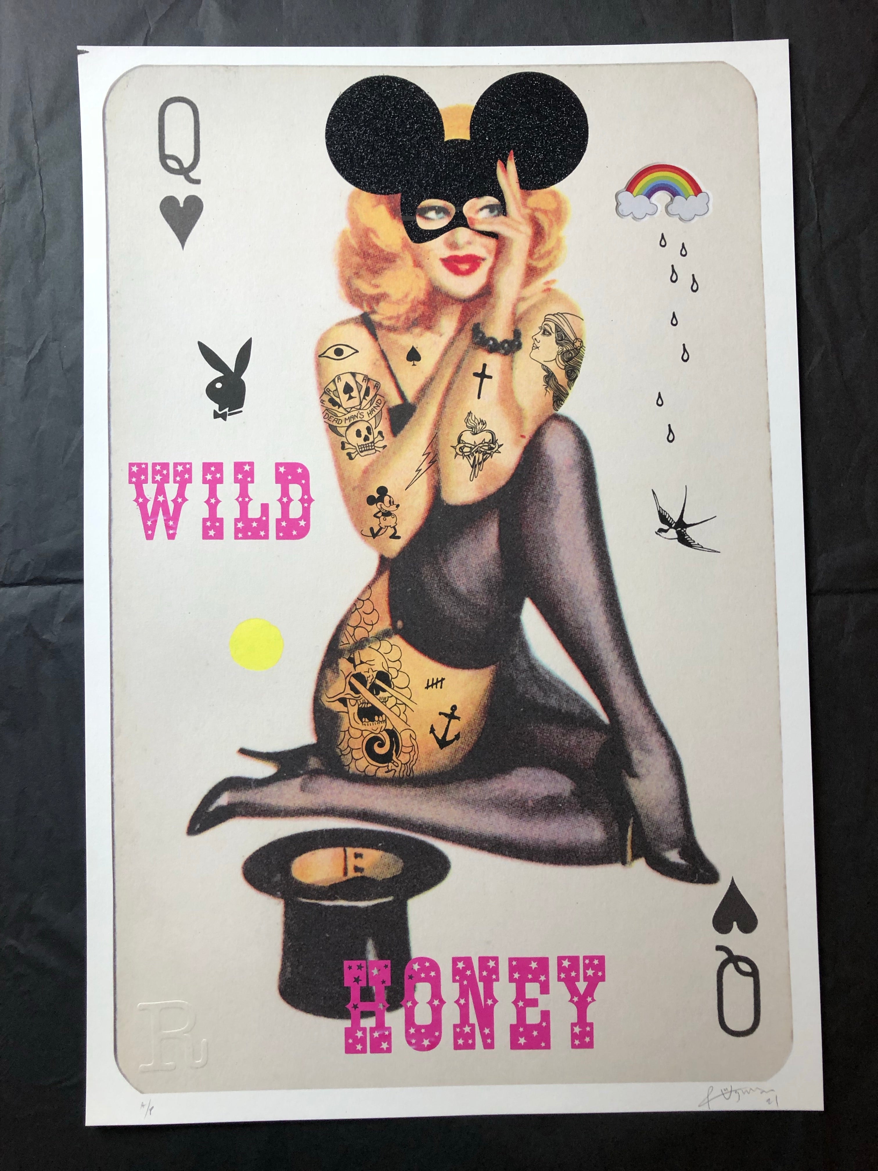 Wild Honey Wild Card Queen of Spades 50's PINUP - Imprimir