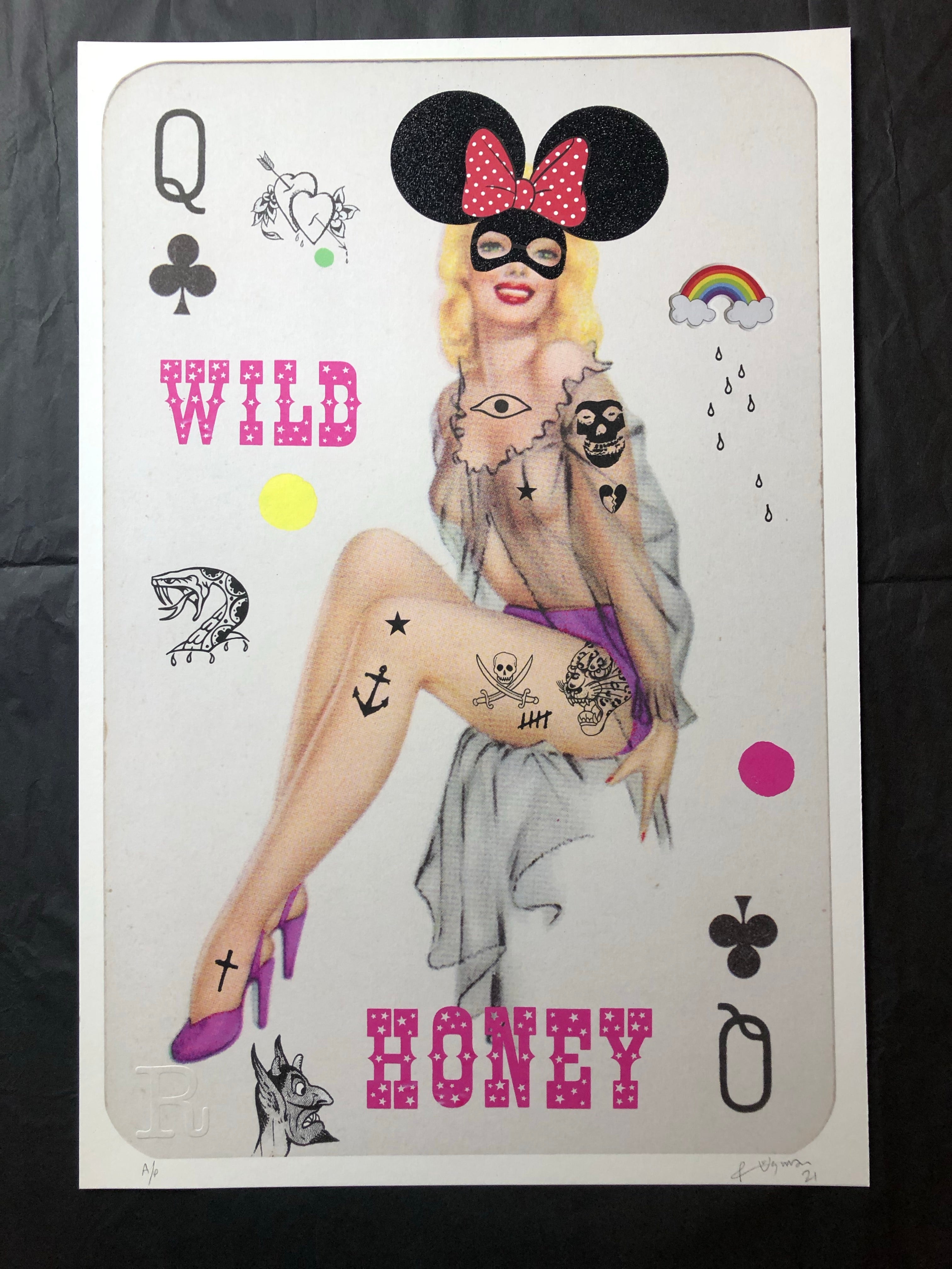 Wild Card Queen of Clubs 50's PINUP - Print